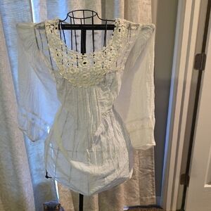 JohnPaulRichard Cream Lace Accent Blouse
